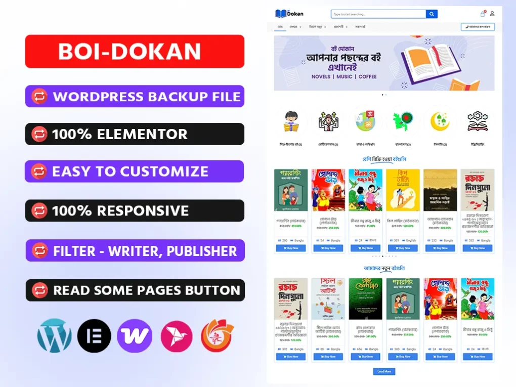 BoiDokan - Book Selling Website full Backup File - WpMethods